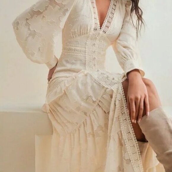 NWT Anewsta Floral Bohemian Long Sleeve Dress Sz Small - Picture 1 of 12